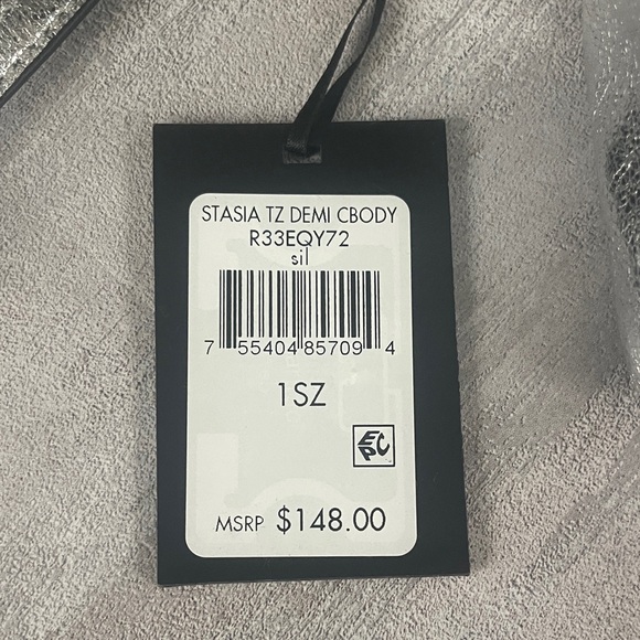 DKNY Stasia Metallic Silver Demi Crossbody Bag-NWT - Picture 12 of 12